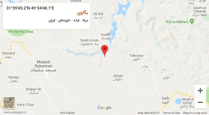 روستای یگاوی بر روی نقشه