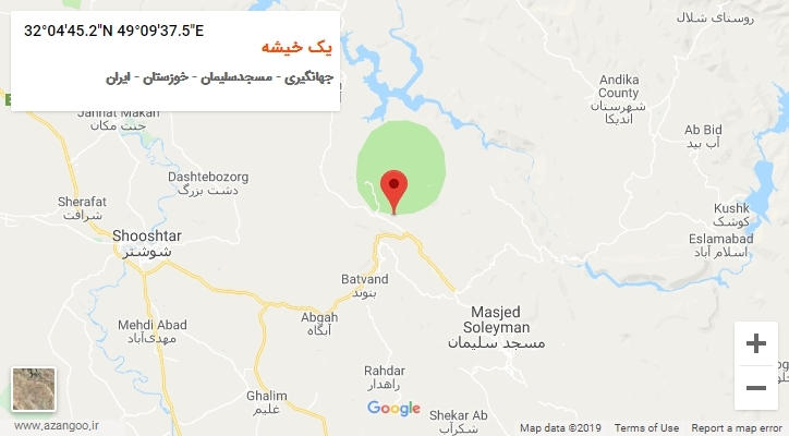 روستای یک خیشه بر روی نقشه