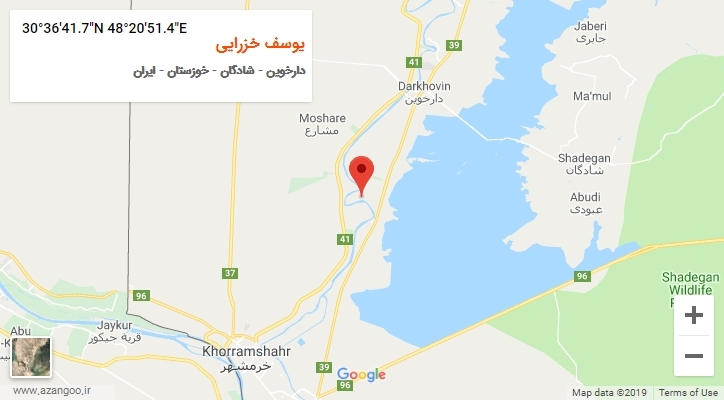 روستای یوسف خزرایی بر روی نقشه