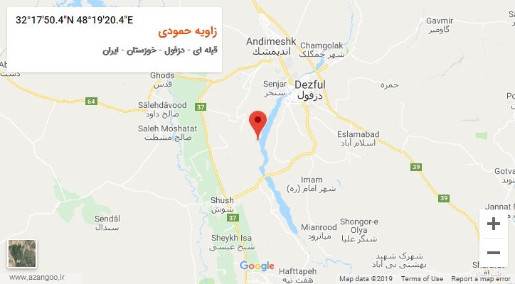 روستای زاویه حمودی بر روی نقشه
