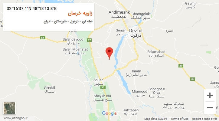 روستای زاویه خرسان بر روی نقشه