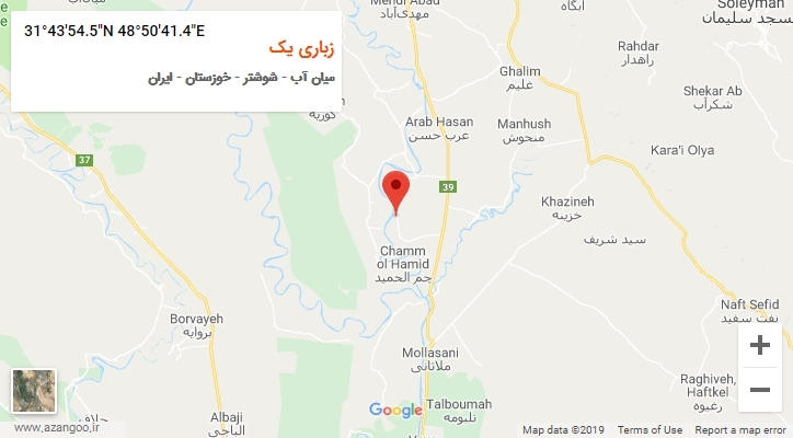 روستای زباری یک بر روی نقشه