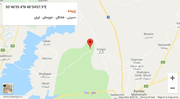 روستای زبیده بر روی نقشه