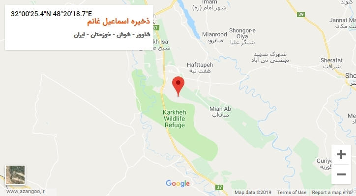 روستای ذخیره اسماعیل غانم بر روی نقشه
