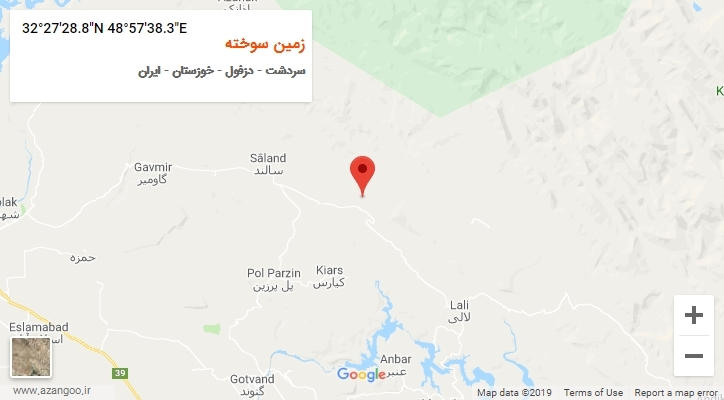 روستای زمین سوخته بر روی نقشه