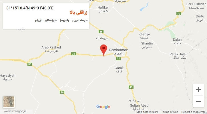 روستای زراقلی بالا بر روی نقشه