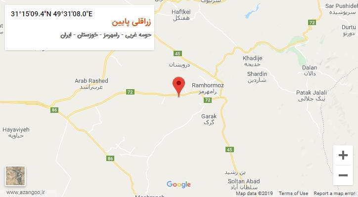 روستای زراقلی پایین بر روی نقشه
