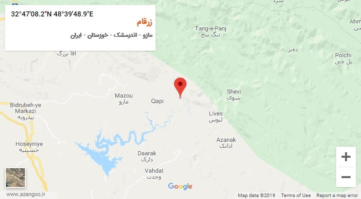 روستای زرقام بر روی نقشه