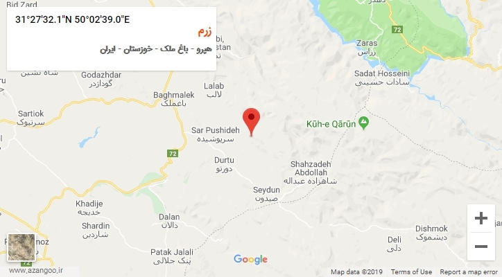روستای زرم بر روی نقشه