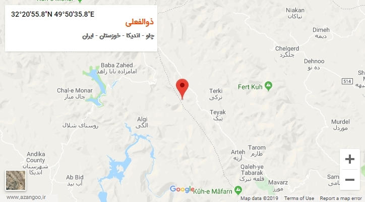 روستای ذوالفعلی بر روی نقشه