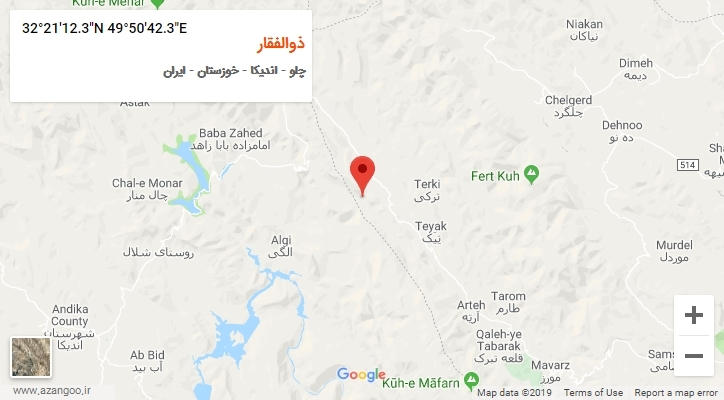 روستای ذوالفقار بر روی نقشه
