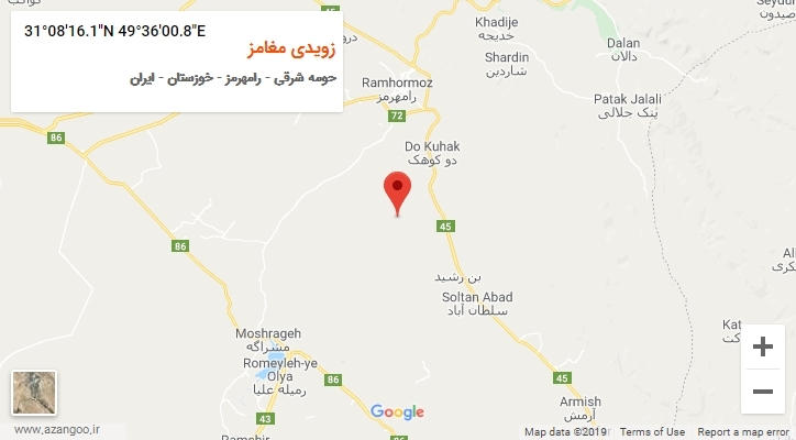 روستای زویدی مغامز بر روی نقشه