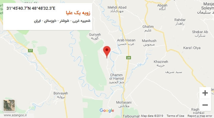 روستای زویه یک علیا بر روی نقشه