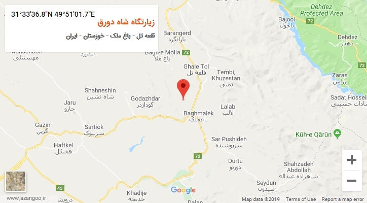 روستای زیارتگاه شاه دورق بر روی نقشه