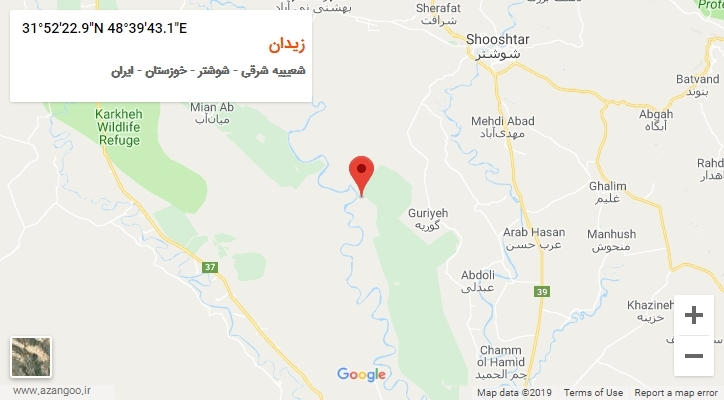 روستای زیدان بر روی نقشه