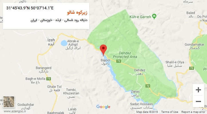 روستای زیرکوه شالو بر روی نقشه