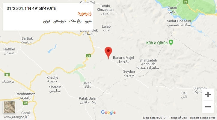 روستای زیرمورد بر روی نقشه