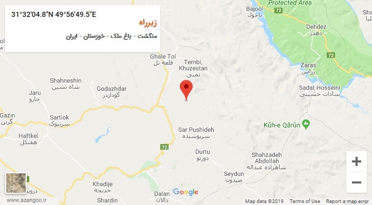 روستای زیرراه بر روی نقشه