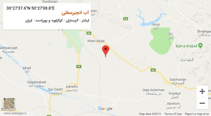 روستای آب انجیرسفلی بر روی نقشه
