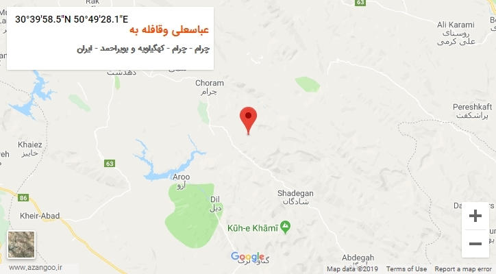 روستای عباسعلی وقافله به بر روی نقشه