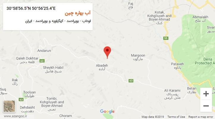 روستای آب بهاره چین بر روی نقشه