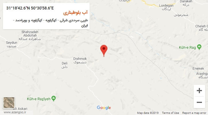 روستای آب بلوطبناری بر روی نقشه