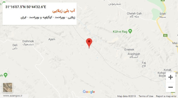 روستای آب بلی زیلایی بر روی نقشه