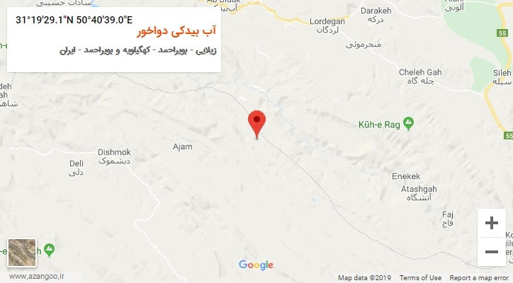 روستای آب بیدکی دواخور بر روی نقشه