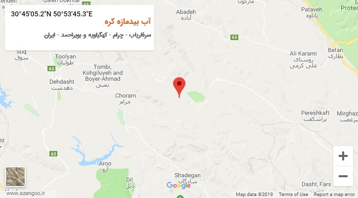 روستای آب بیدمازه کره بر روی نقشه