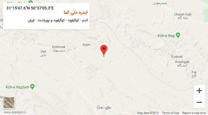 روستای ابدره دلی کما بر روی نقشه