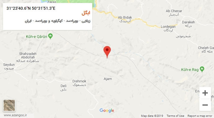روستای ابگل بر روی نقشه