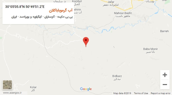روستای آب گرموباباکلان بر روی نقشه