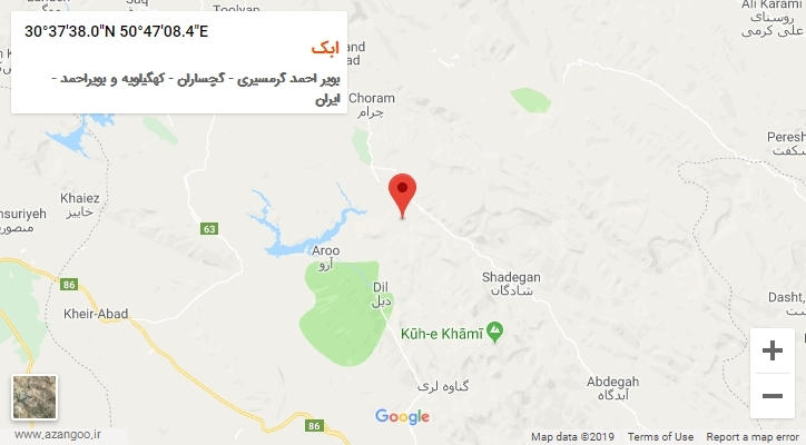 روستای ابک بر روی نقشه