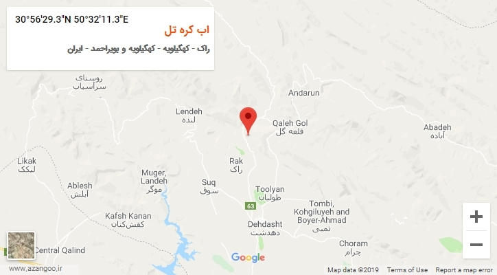 روستای اب کره تل بر روی نقشه