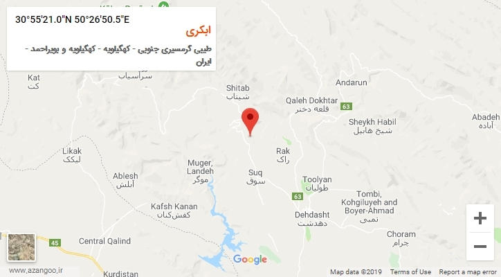 روستای ابکری بر روی نقشه
