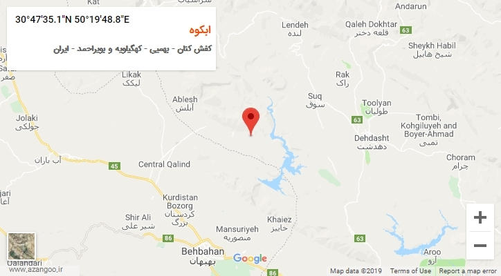 روستای ابکوه بر روی نقشه