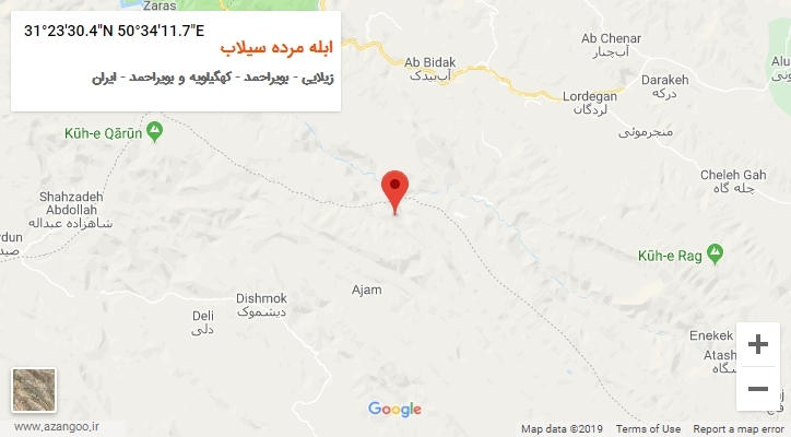 روستای ابله مرده سیلاب بر روی نقشه