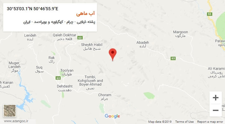 روستای آب ماهی بر روی نقشه