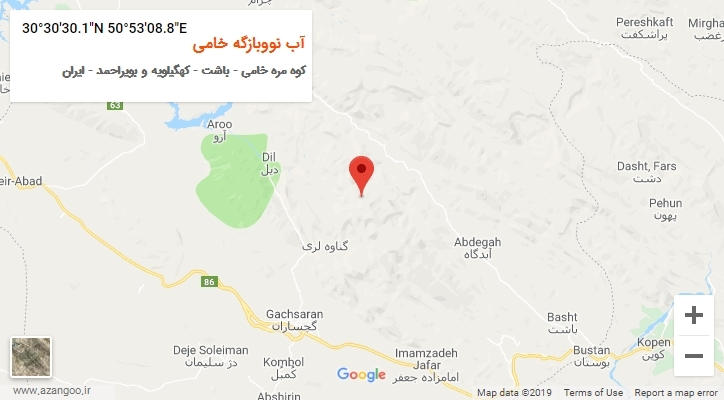 روستای آب نووبازگه خامی بر روی نقشه
