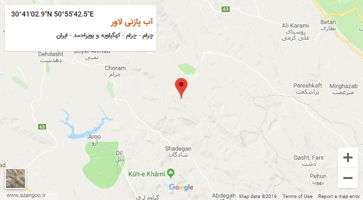 روستای آب پازنی لاور بر روی نقشه