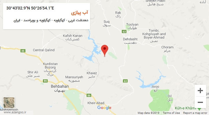 روستای آب پیازی بر روی نقشه
