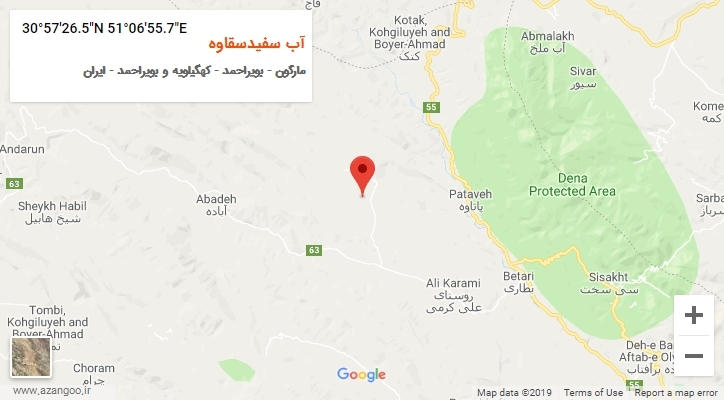 روستای آب سفیدسقاوه بر روی نقشه