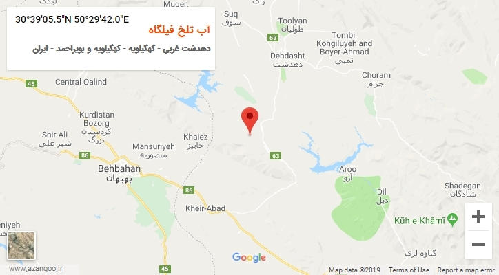روستای آب تلخ فیلگاه بر روی نقشه