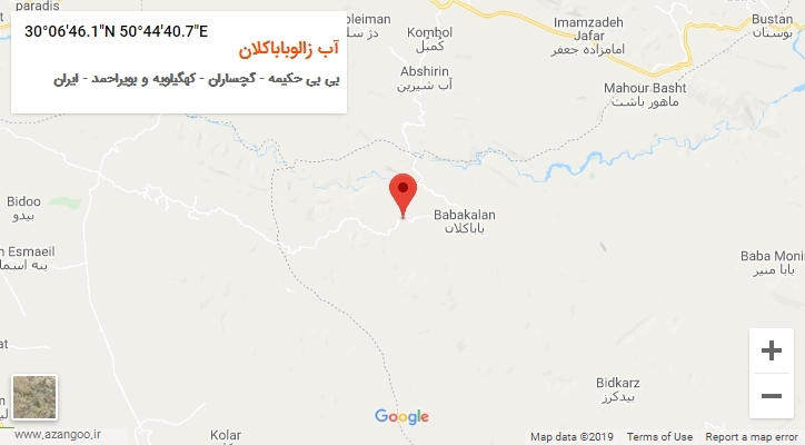 روستای آب زالوباباکلان بر روی نقشه