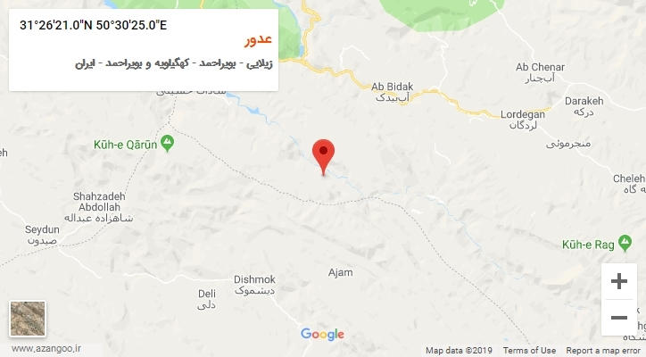 روستای عدور بر روی نقشه