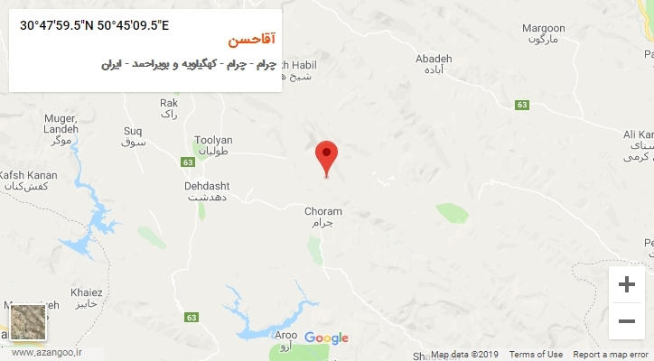 روستای آقاحسن بر روی نقشه