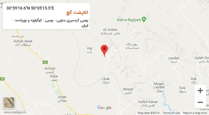 روستای اغاپشت گچ بر روی نقشه