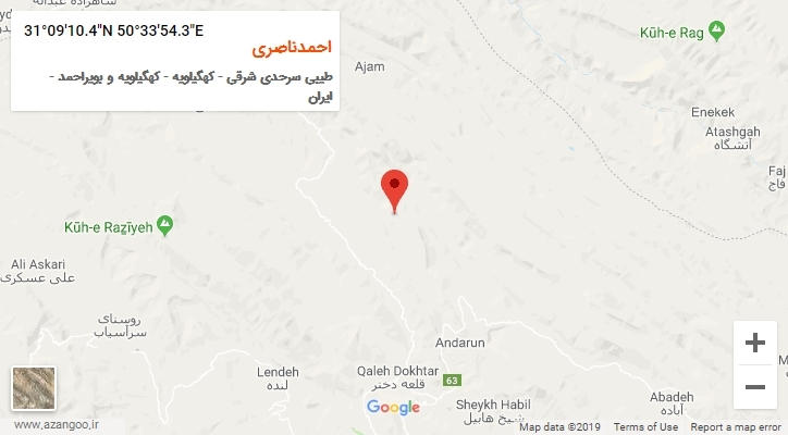 روستای احمدناصری بر روی نقشه