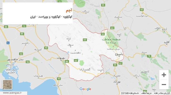 دهستان آجم بر روی نقشه