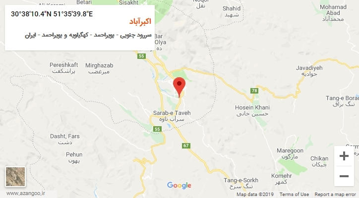 روستای اکبرآباد بر روی نقشه